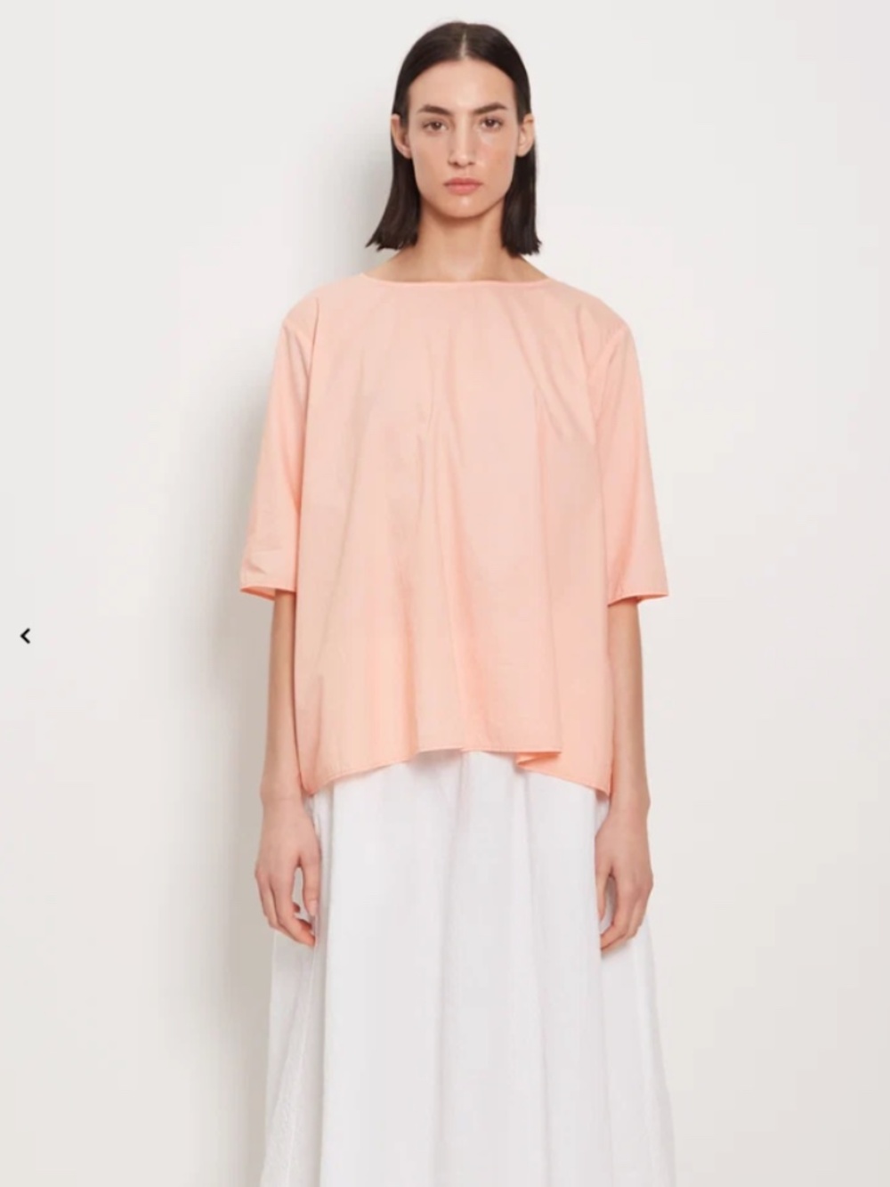 MANUELLE GUIBAL The Wigwi Tunic Top in Coral Pink Cotton Poplin France 2